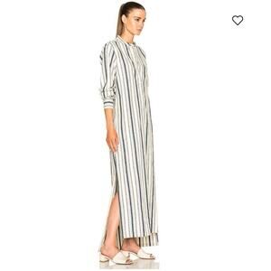 Nili Lotan Tangier Beach Dress Sz M Linen Stripe Galabia Coastal Minimalist NWOT